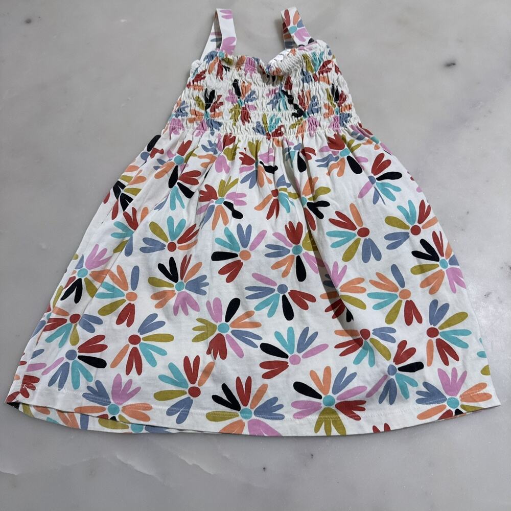 Hanna Andersson Girls Dress Size 5 110cm Colorful Floral Geometric Cotton